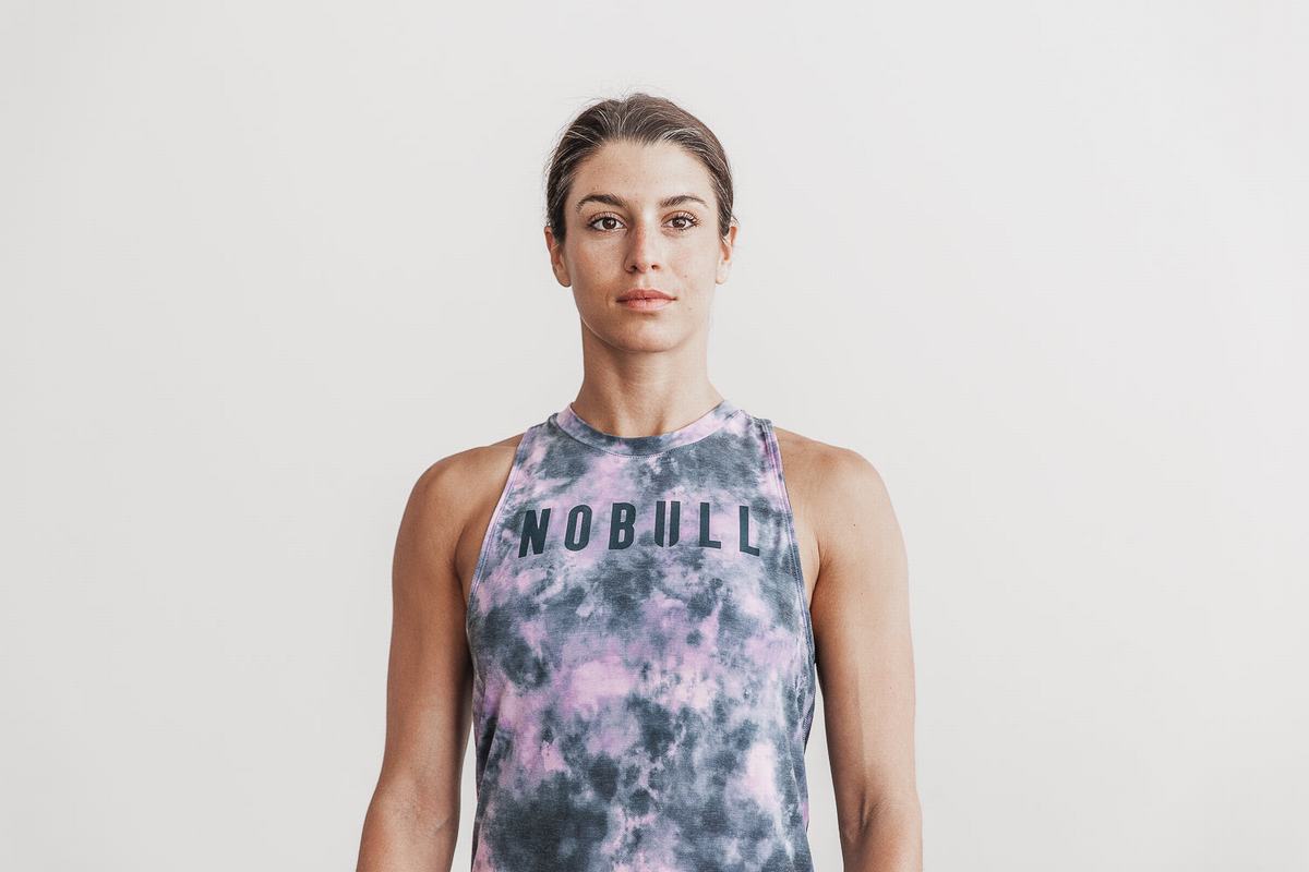 Nobull High-Neck Tie-Dye Women's Tank Tops Pink | Australia (IJ6742)